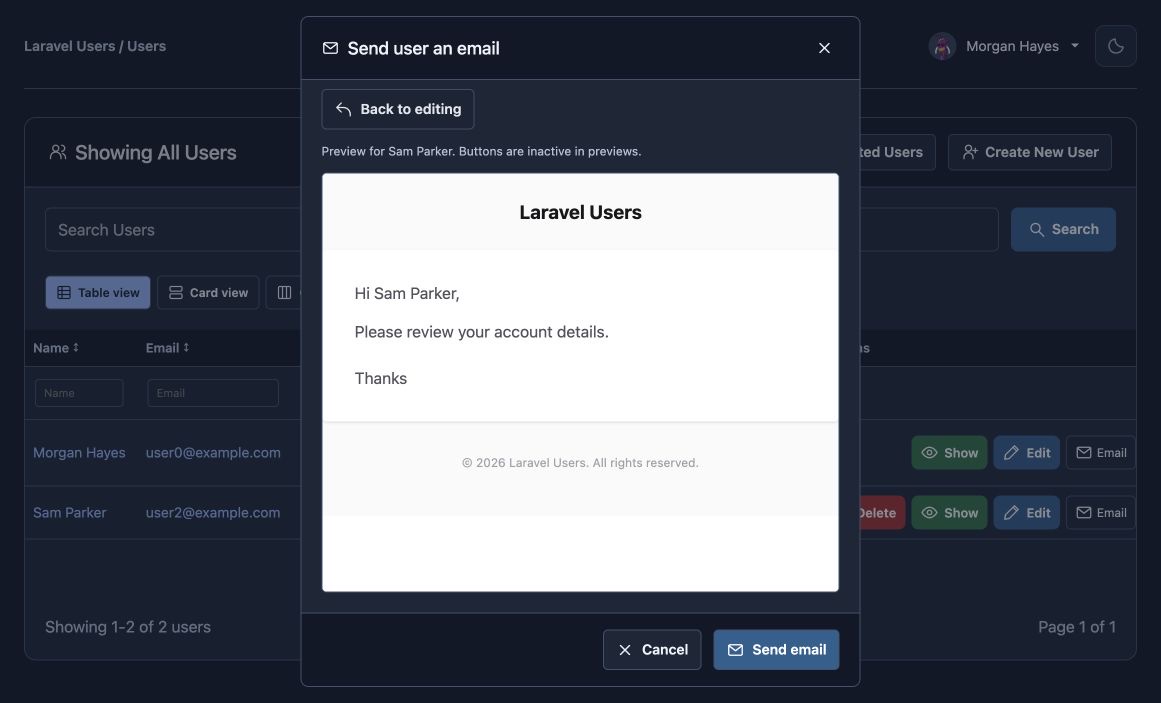 Email preview
